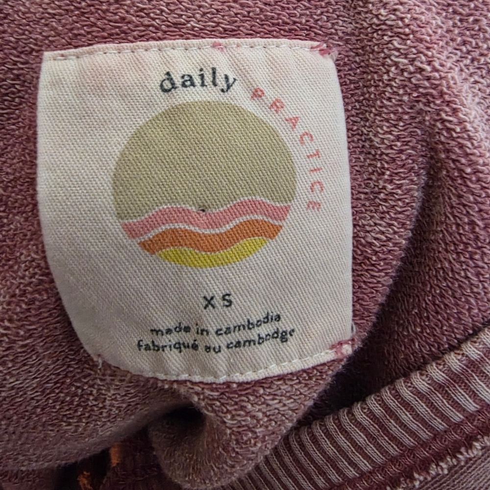 Daily‎ Practice by Anthropologie Flounced Hoodie Mini Dress XS Heathered Pink - Picture 7 of 9